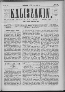 Kaliszanin : gazeta miasta Kalisza i jego okolic