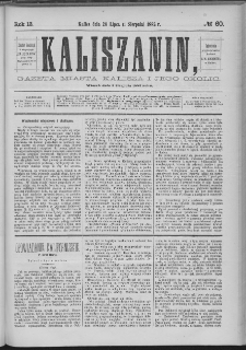 Kaliszanin : gazeta miasta Kalisza i jego okolic