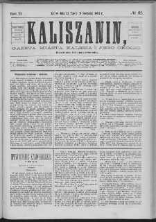 Kaliszanin : gazeta miasta Kalisza i jego okolic