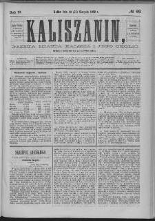 Kaliszanin : gazeta miasta Kalisza i jego okolic