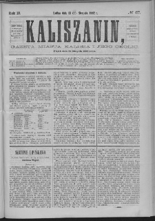 Kaliszanin : gazeta miasta Kalisza i jego okolic