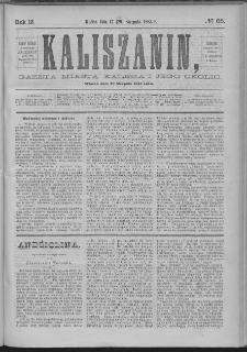 Kaliszanin : gazeta miasta Kalisza i jego okolic