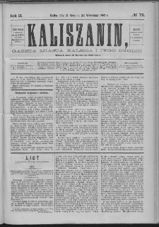Kaliszanin : gazeta miasta Kalisza i jego okolic