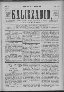 Kaliszanin : gazeta miasta Kalisza i jego okolic