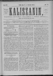 Kaliszanin : gazeta miasta Kalisza i jego okolic