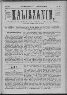 Kaliszanin : gazeta miasta Kalisza i jego okolic