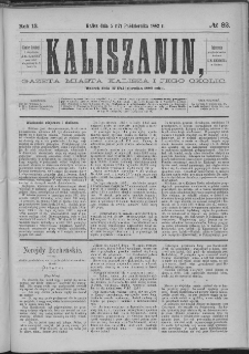 Kaliszanin : gazeta miasta Kalisza i jego okolic