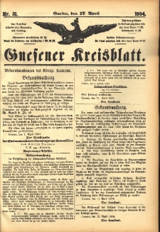 Gnesener Kreisblatt 1904.04.17 Nr31
