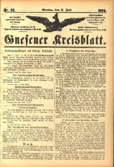 Gnesener Kreisblatt 1904.07.03 Nr53