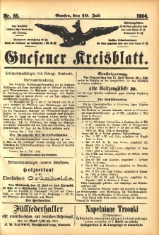 Gnesener Kreisblatt 1904.07.10 Nr55
