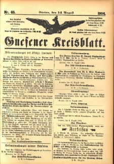 Gnesener Kreisblatt 1904.08.14 Nr65