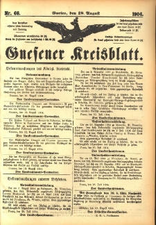 Gnesener Kreisblatt 1904.08.18 Nr66