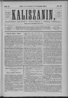 Kaliszanin : gazeta miasta Kalisza i jego okolic