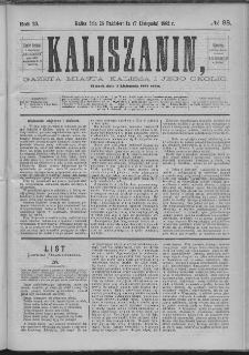 Kaliszanin : gazeta miasta Kalisza i jego okolic
