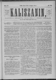 Kaliszanin : gazeta miasta Kalisza i jego okolic