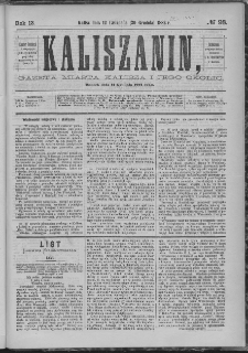 Kaliszanin : gazeta miasta Kalisza i jego okolic