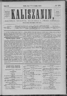 Kaliszanin : gazeta miasta Kalisza i jego okolic