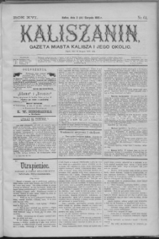 Kaliszanin : gazeta miasta Kalisza i jego okolic