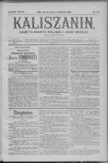 Kaliszanin : gazeta miasta Kalisza i jego okolic