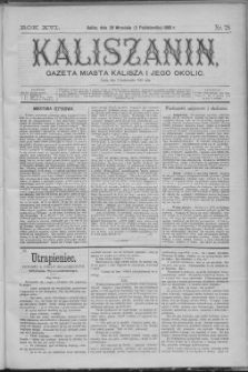Kaliszanin : gazeta miasta Kalisza i jego okolic