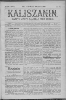 Kaliszanin : gazeta miasta Kalisza i jego okolic