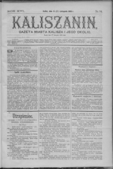 Kaliszanin : gazeta miasta Kalisza i jego okolic