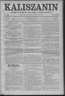 Kaliszanin : gazeta miasta Kalisza i jego okolic