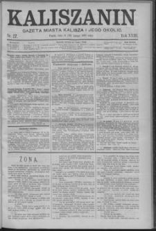 Kaliszanin : gazeta miasta Kalisza i jego okolic