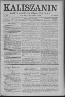 Kaliszanin : gazeta miasta Kalisza i jego okolic