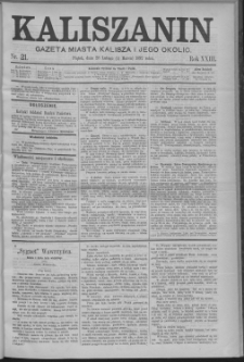 Kaliszanin : gazeta miasta Kalisza i jego okolic