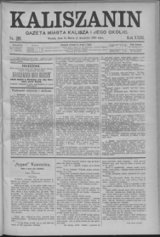 Kaliszanin : gazeta miasta Kalisza i jego okolic