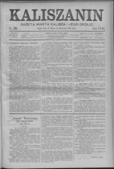 Kaliszanin : gazeta miasta Kalisza i jego okolic