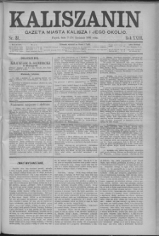 Kaliszanin : gazeta miasta Kalisza i jego okolic