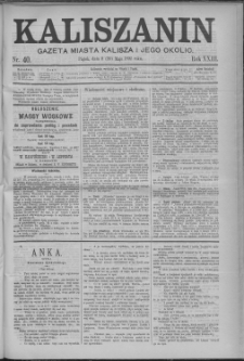 Kaliszanin : gazeta miasta Kalisza i jego okolic