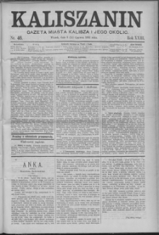 Kaliszanin : gazeta miasta Kalisza i jego okolic