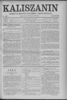Kaliszanin : gazeta miasta Kalisza i jego okolic