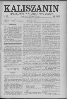 Kaliszanin : gazeta miasta Kalisza i jego okolic
