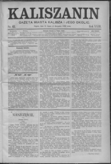 Kaliszanin : gazeta miasta Kalisza i jego okolic