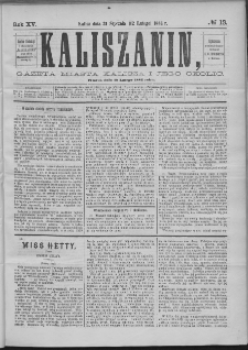 Kaliszanin : gazeta miasta Kalisza i jego okolic