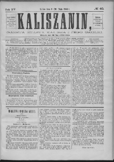 Kaliszanin : gazeta miasta Kalisza i jego okolic