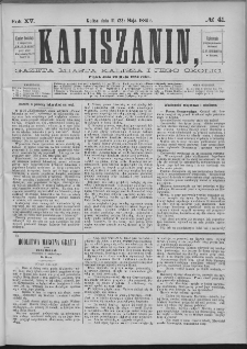 Kaliszanin : gazeta miasta Kalisza i jego okolic