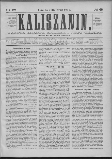 Kaliszanin : gazeta miasta Kalisza i jego okolic