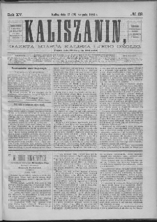 Kaliszanin : gazeta miasta Kalisza i jego okolic