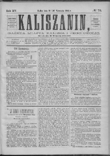 Kaliszanin : gazeta miasta Kalisza i jego okolic