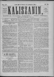 Kaliszanin : gazeta miasta Kalisza i jego okolic