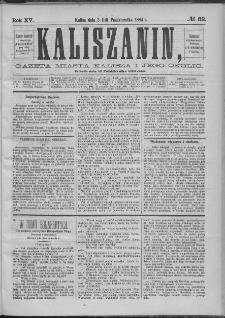 Kaliszanin : gazeta miasta Kalisza i jego okolic