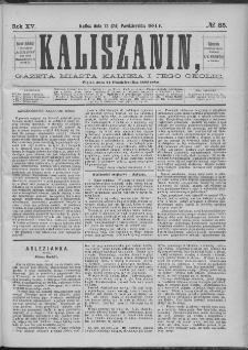 Kaliszanin : gazeta miasta Kalisza i jego okolic