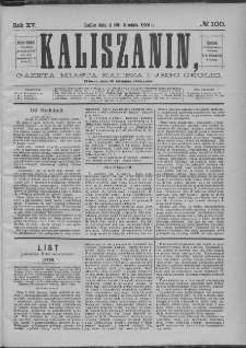 Kaliszanin : gazeta miasta Kalisza i jego okolic