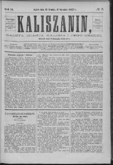 Kaliszanin : gazeta miasta Kalisza i jego okolic