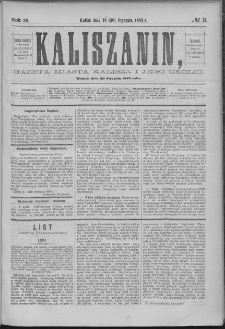 Kaliszanin : gazeta miasta Kalisza i jego okolic